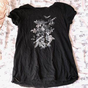 Black Floral T-Shirt